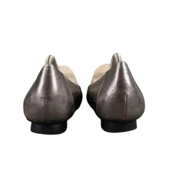 Me Too Shoes Womens 10 Ballet Flats Fashion Slip On Metallic Leather Bow Nicki - Picture 5 of 15